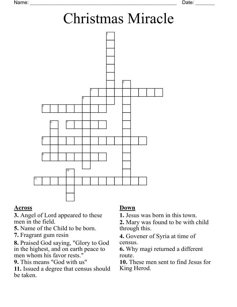 Christmas Miracle  Crossword