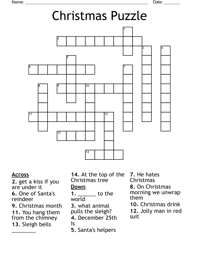 Christmas Puzzle Crossword