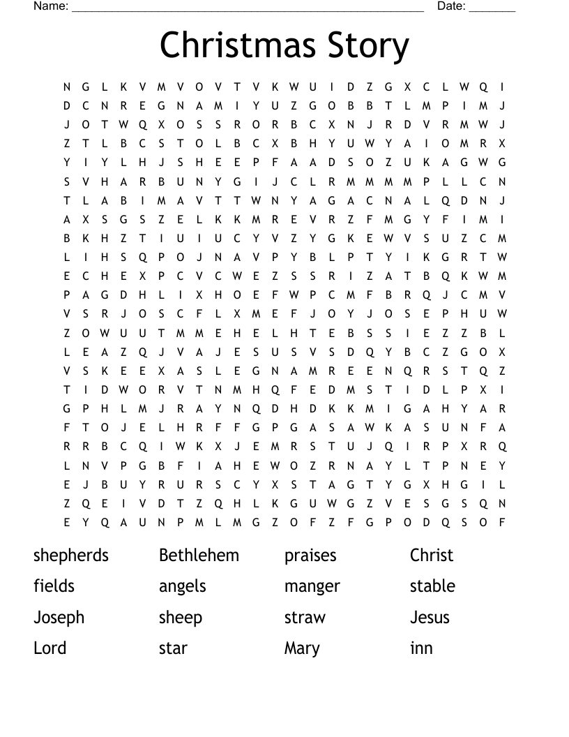 Christmas Story Word Search