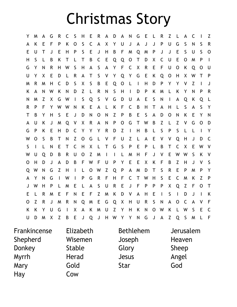 Christmas Story Word Search