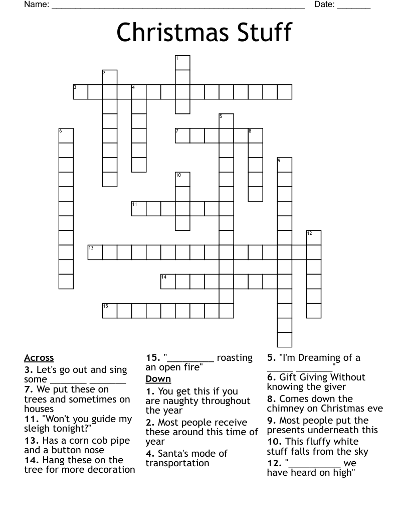Christmas Stuff Crossword