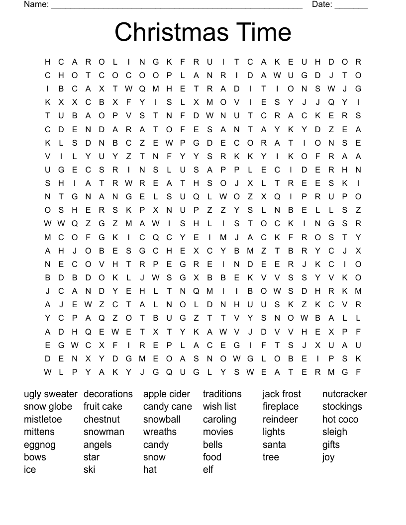 Christmas Time Word Search