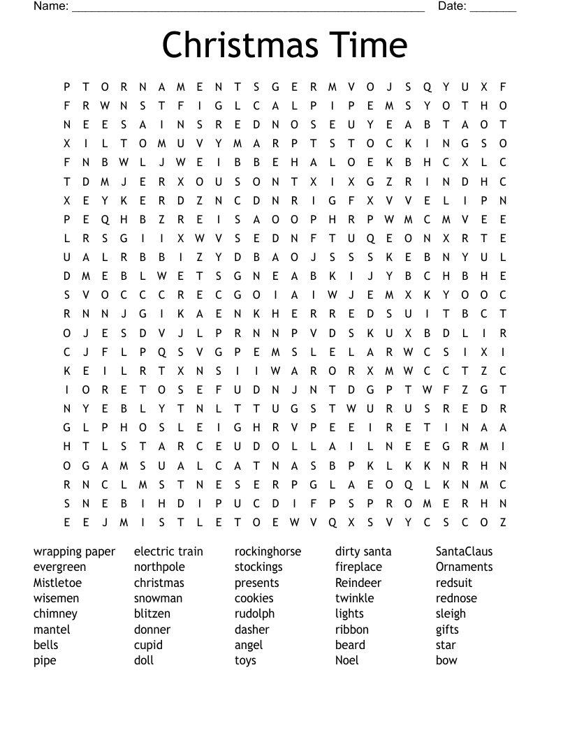 Christmas Time Word Search