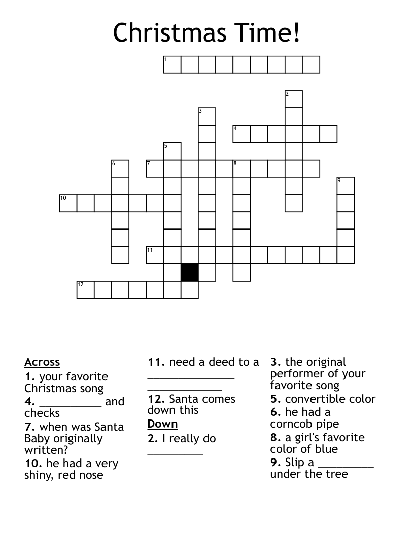 Christmas Time! Crossword