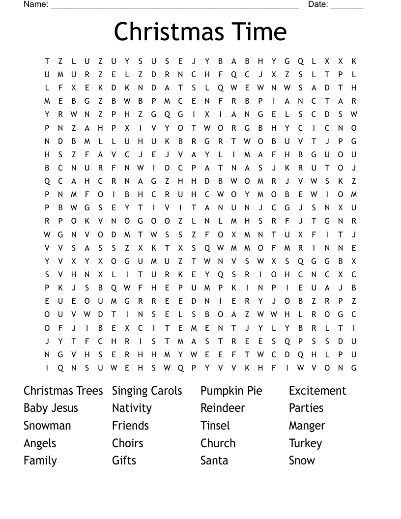Christmas Time Word Search