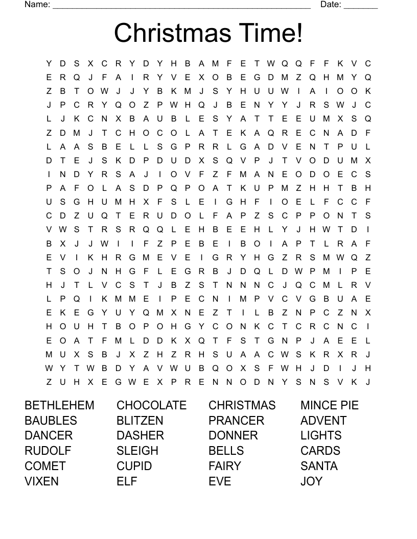 Christmas Time! Word Search