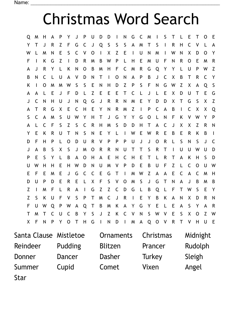 Christmas Word Search