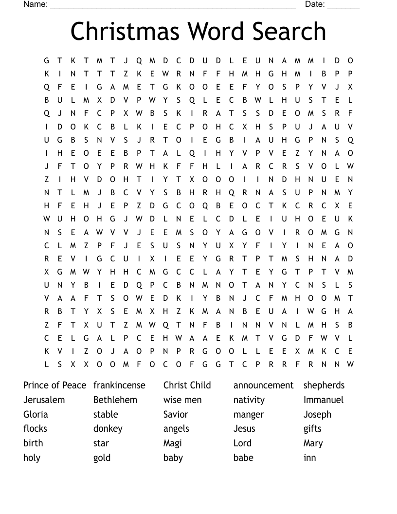 Christmas Word Search