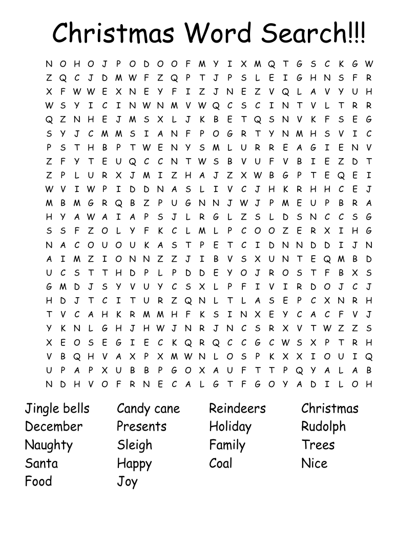 Christmas Word Search!!!