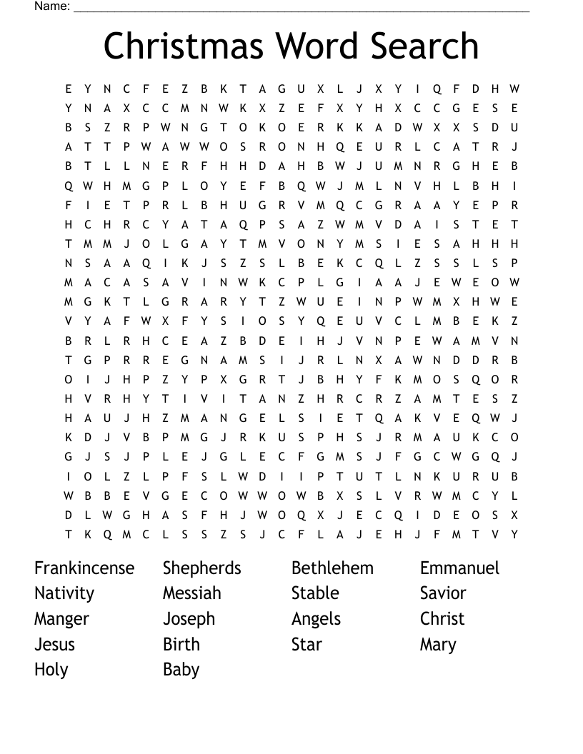 Christmas Word Search