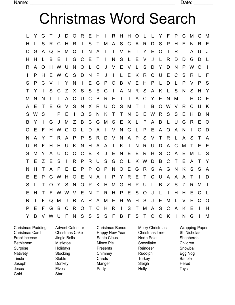 Christmas Word Search