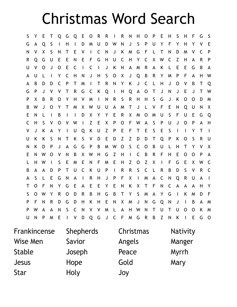 Christmas Word Search