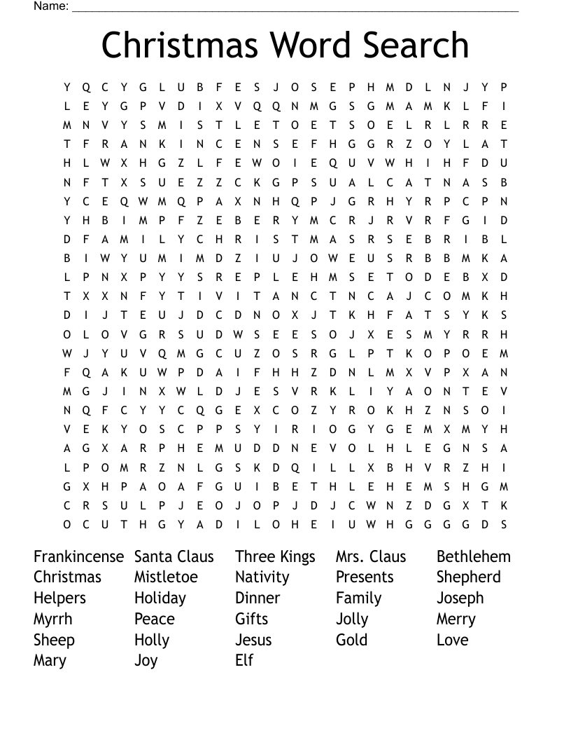 Christmas Word Search