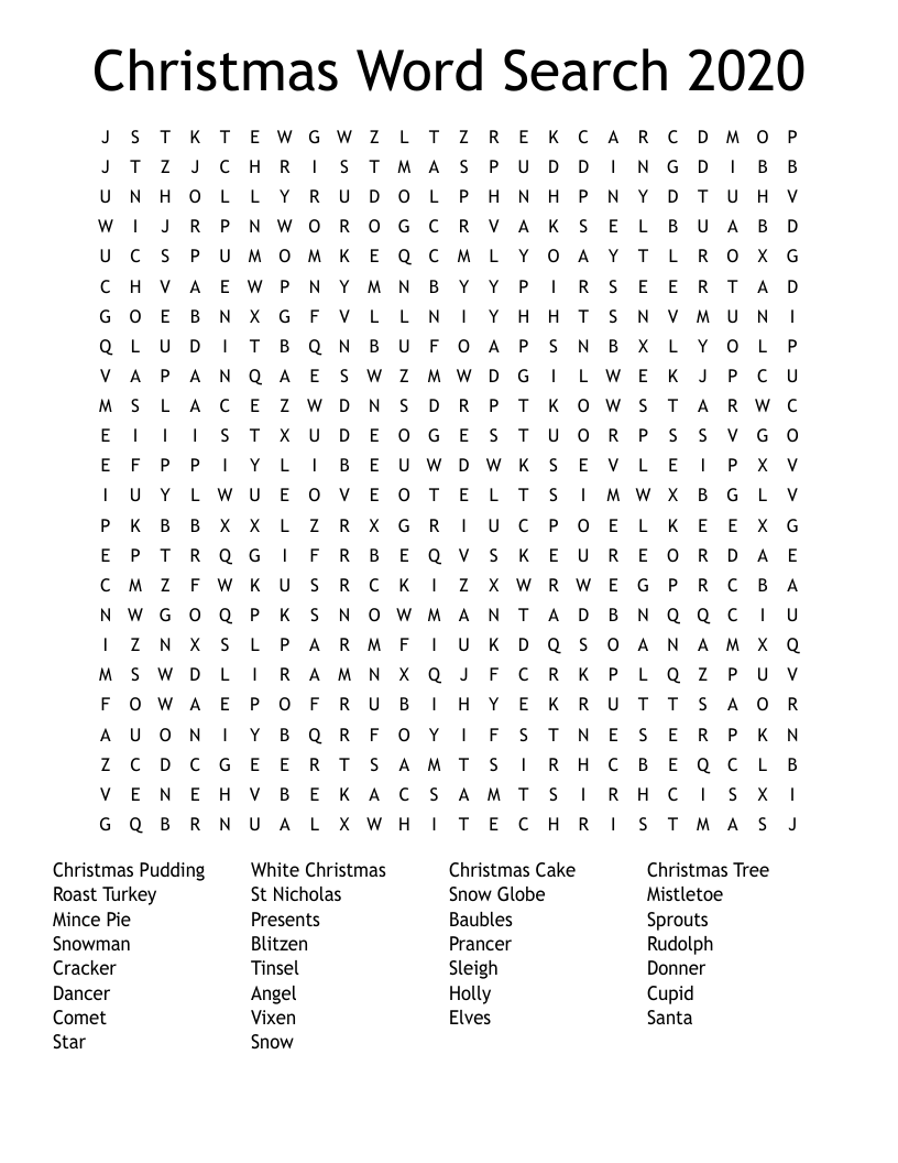 Christmas Word Search 2020