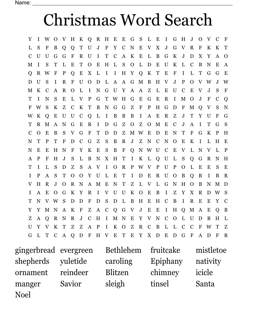 Christmas Word Search