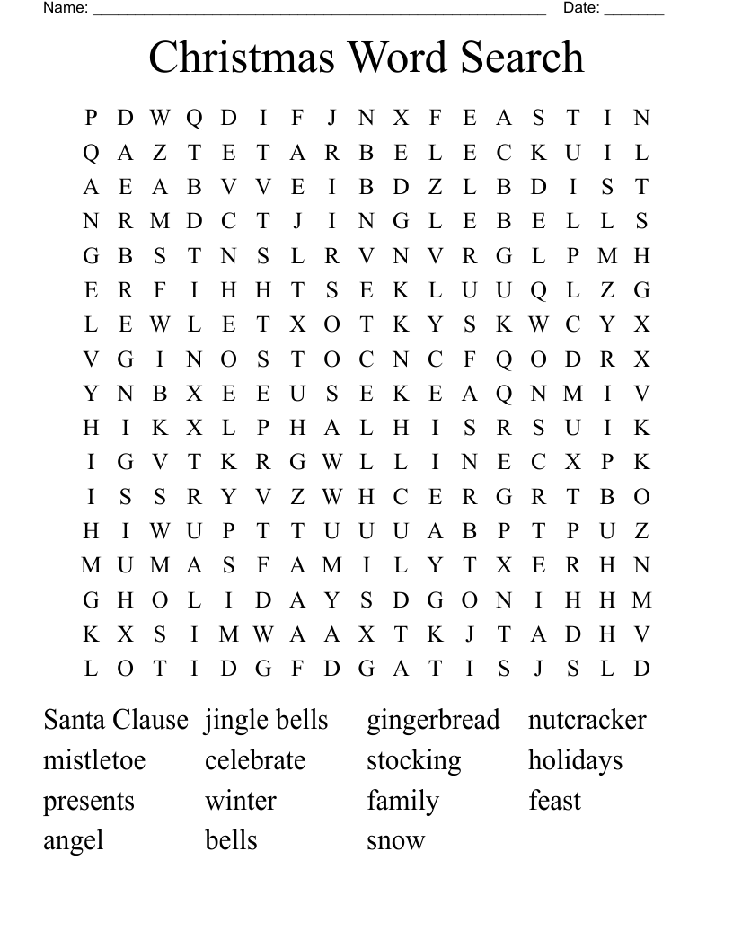 Christmas Word Search 