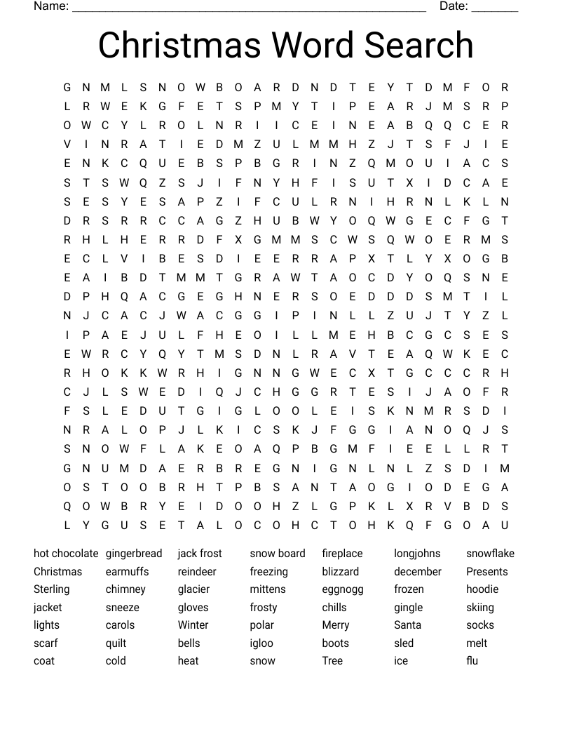 Christmas Word Search 