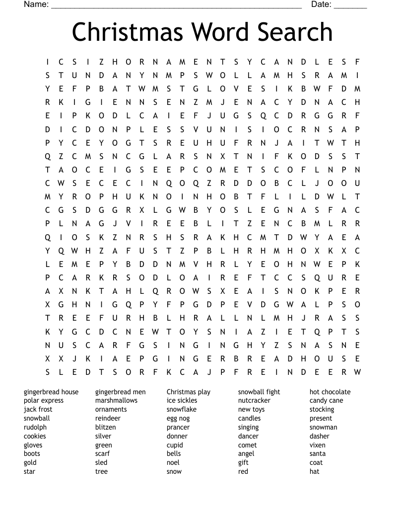 Christmas Word Search 