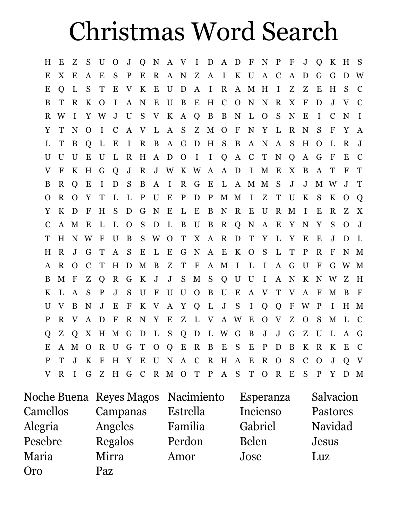 Christmas Word Search 