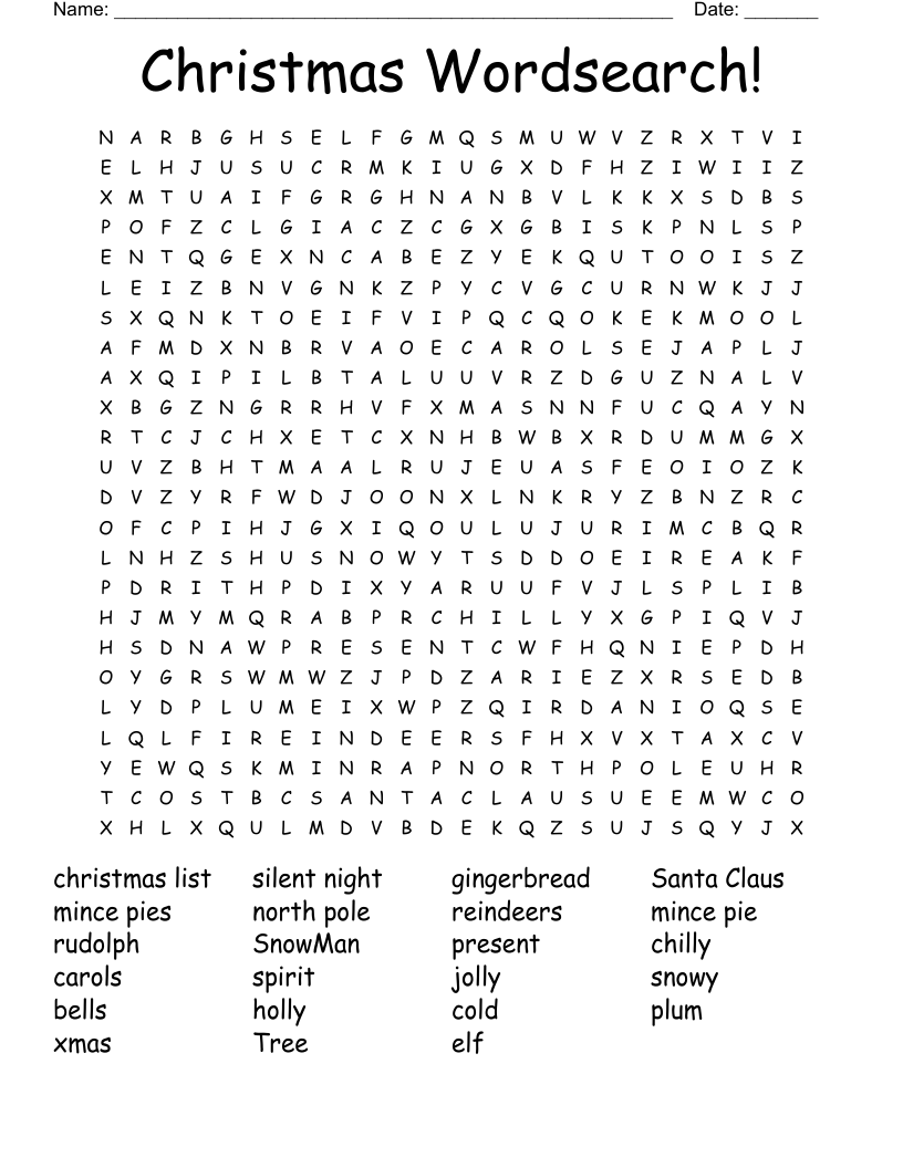 Christmas Wordsearch!