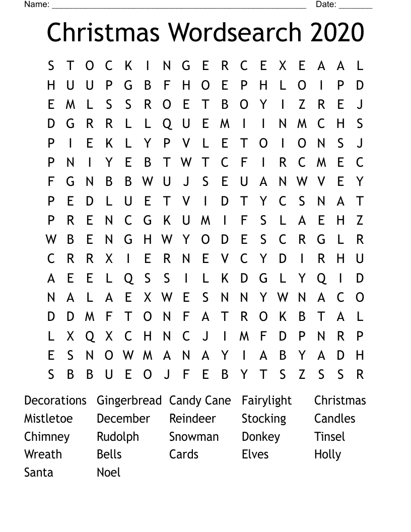 Christmas Wordsearch 2020