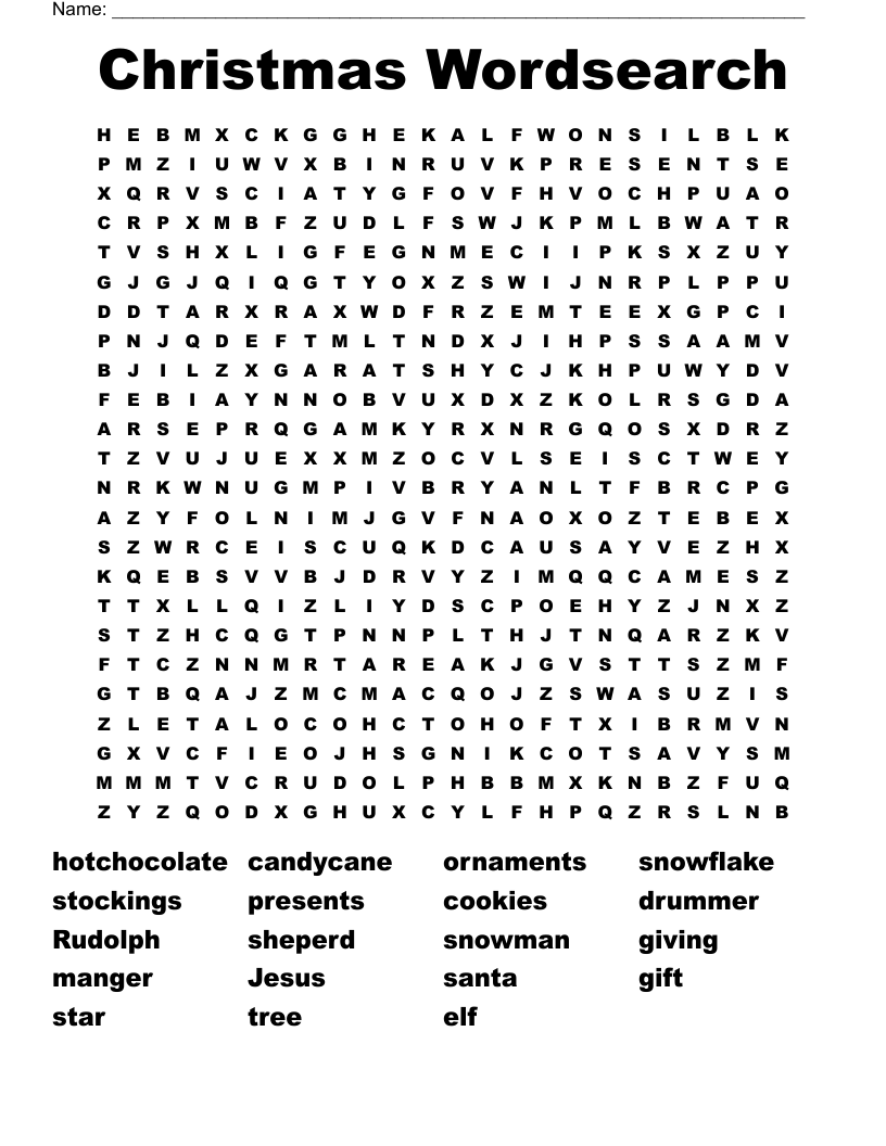 Christmas Wordsearch