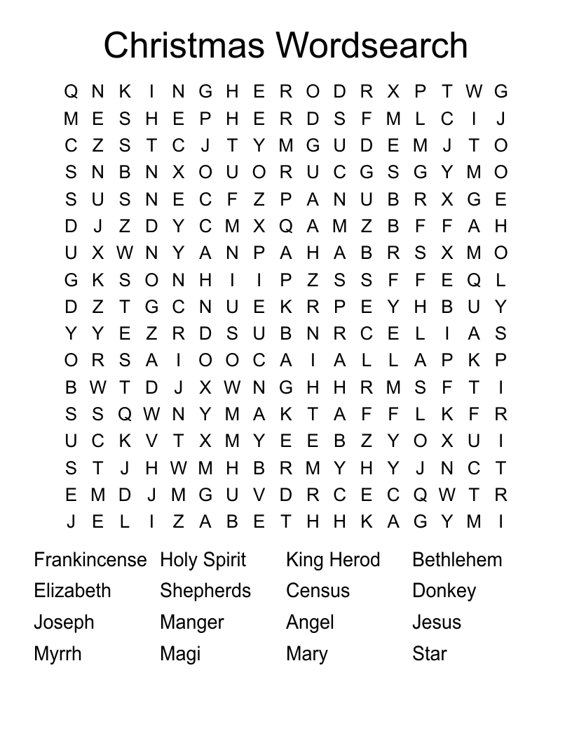 Christmas Wordsearch