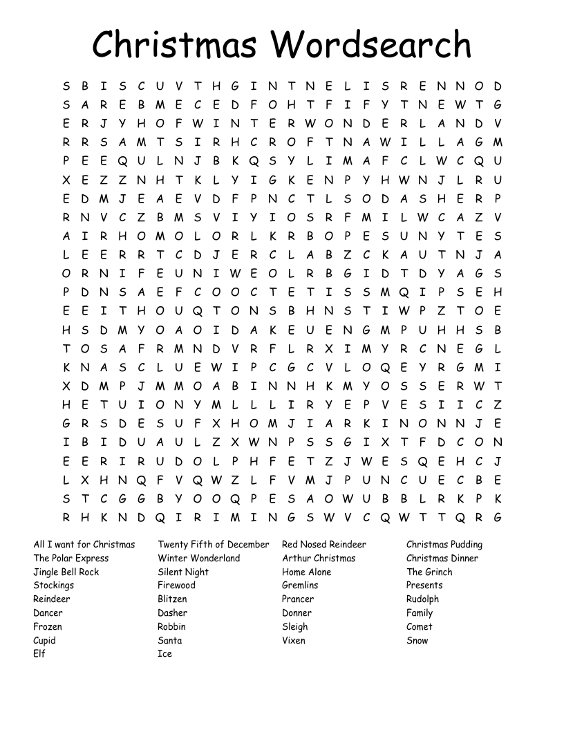 Christmas Wordsearch