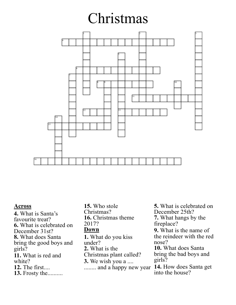 Christmas  Crossword