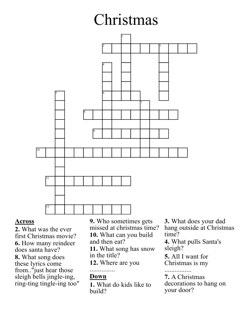 Christmas  Crossword