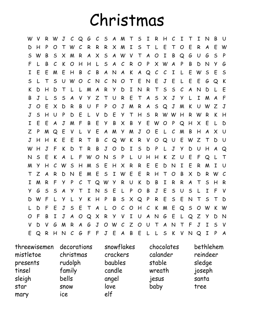 Christmas  Word Search