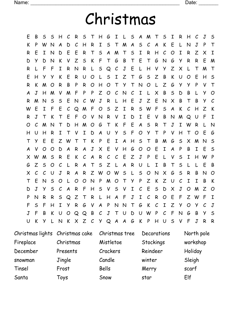 Christmas  Word Search