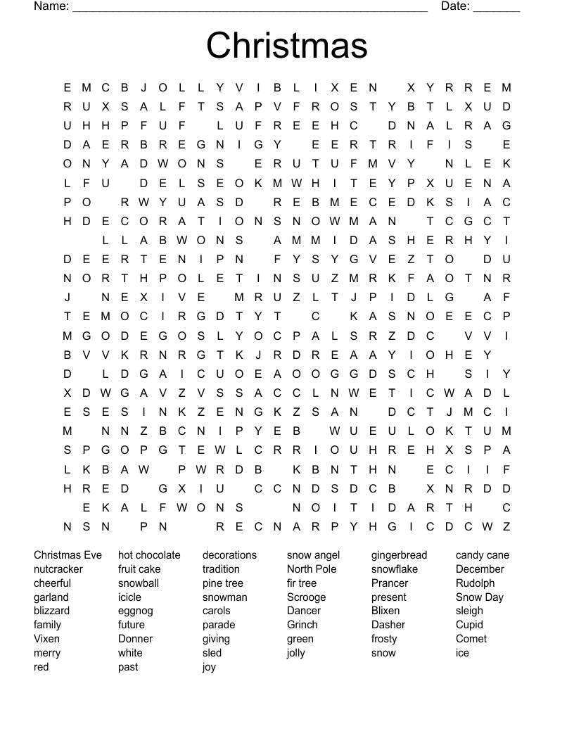 Christmas  Word Search