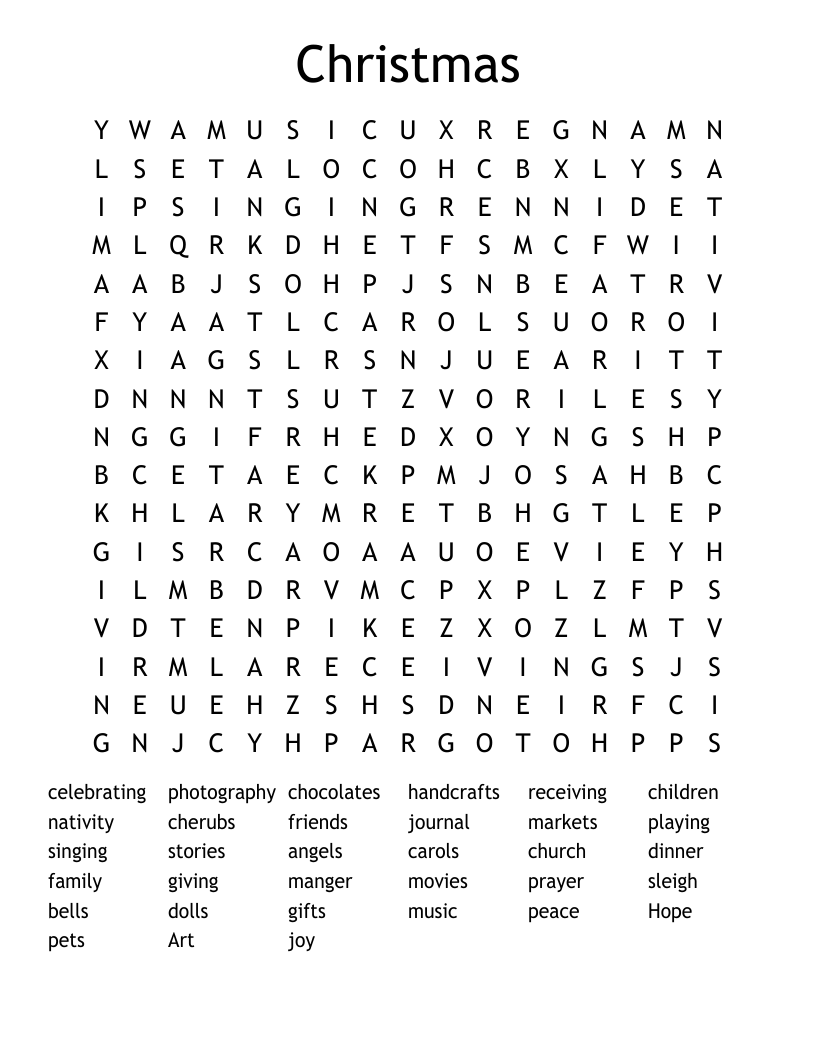 Christmas  Word Search