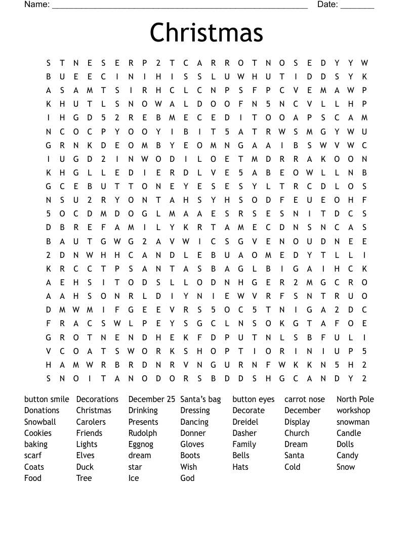 Christmas  Word Search
