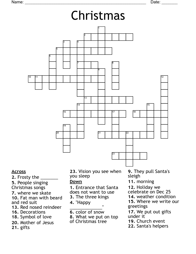 Christmas  Crossword