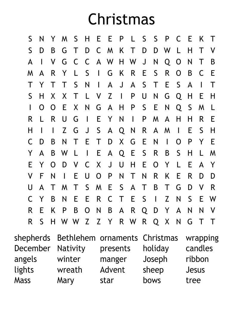Christmas  Word Search