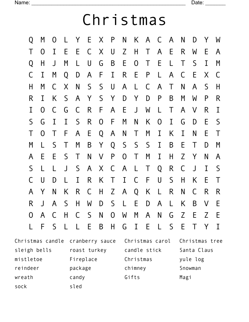 Christmas  Word Search