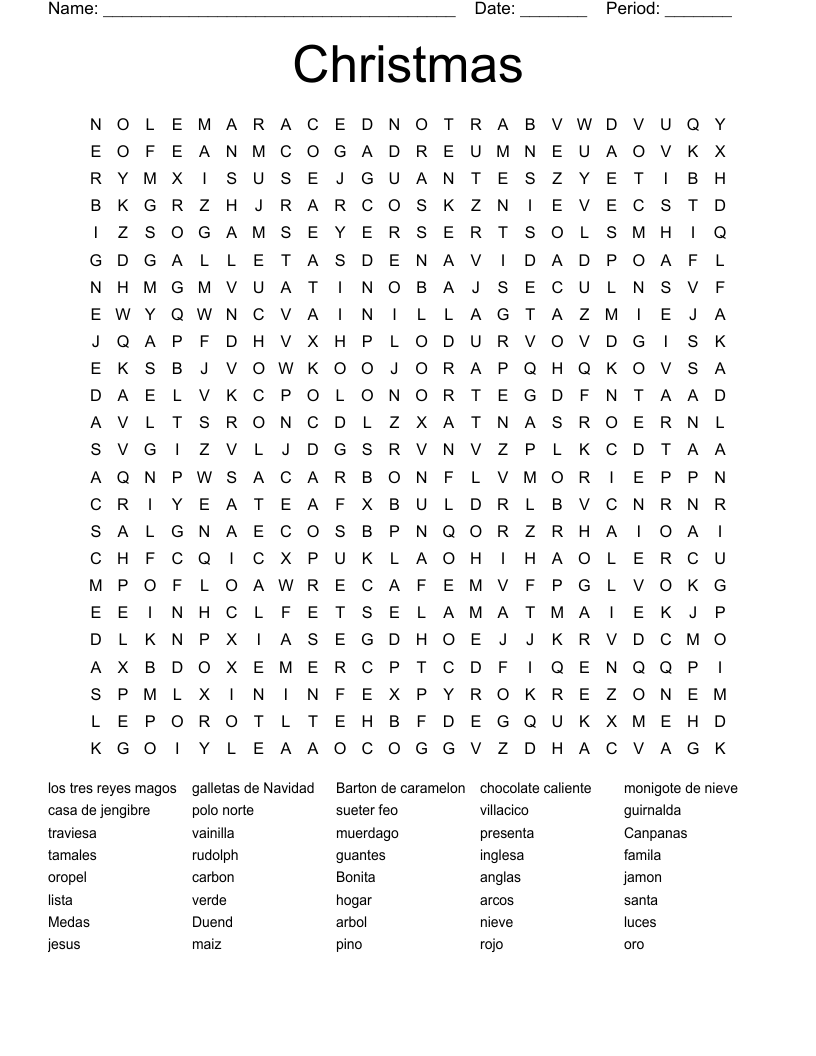 Christmas  Word Search