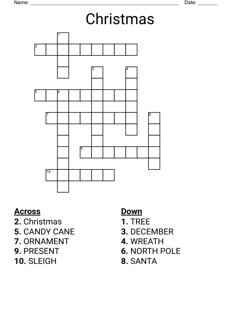 Christmas  Crossword