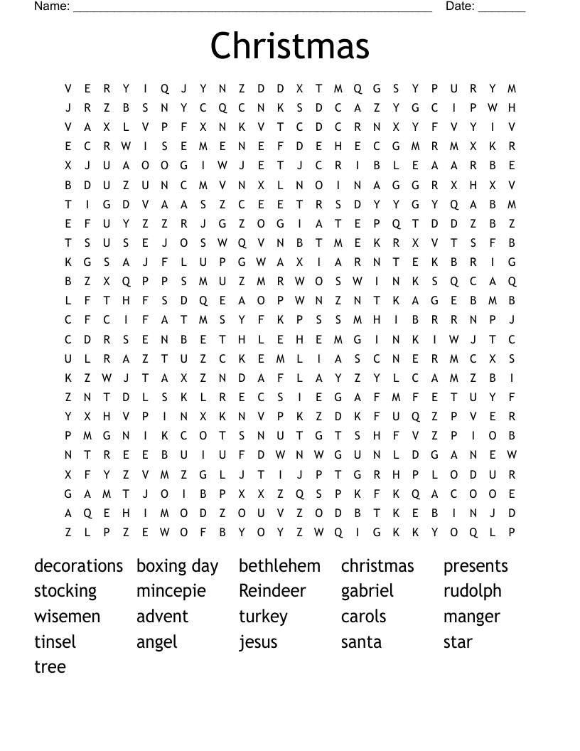 Christmas  Word Search