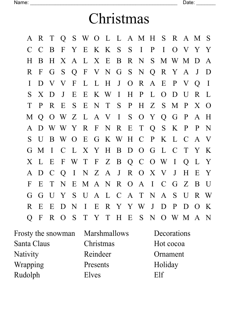 Christmas  Word Search