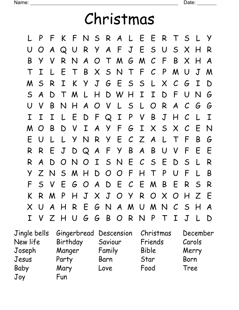 Christmas  Word Search
