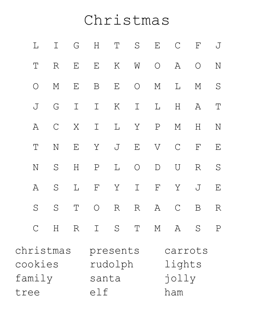 Christmas  Word Search
