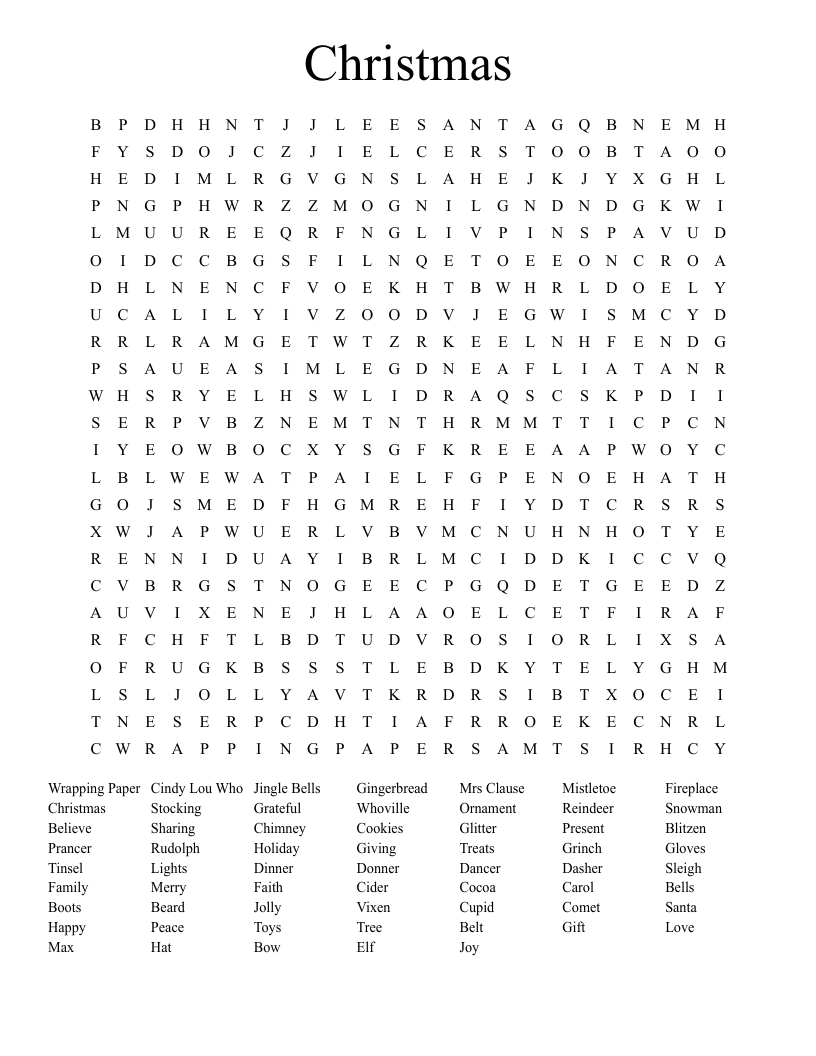 Christmas  Word Search