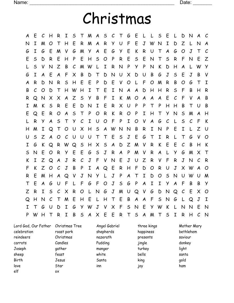 Christmas  Word Search