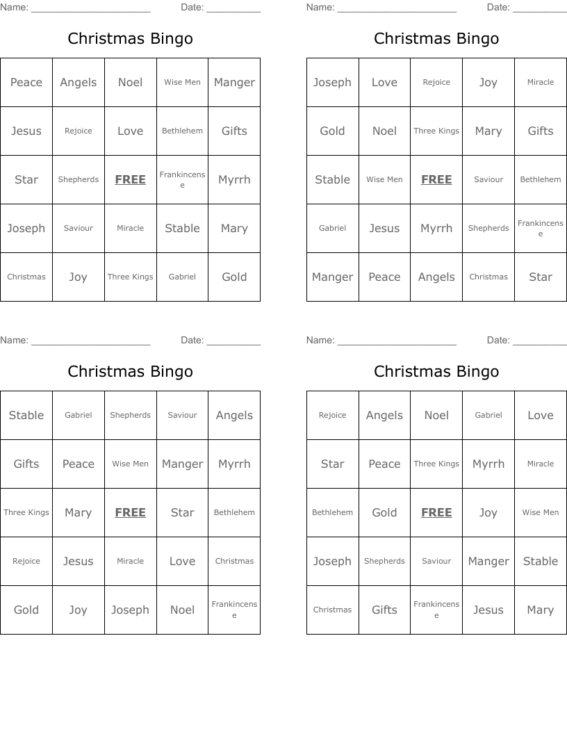 Christmas  Bingo