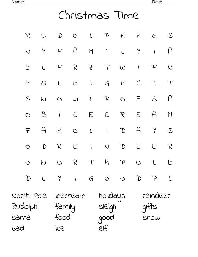 Christmas  Time Word Search