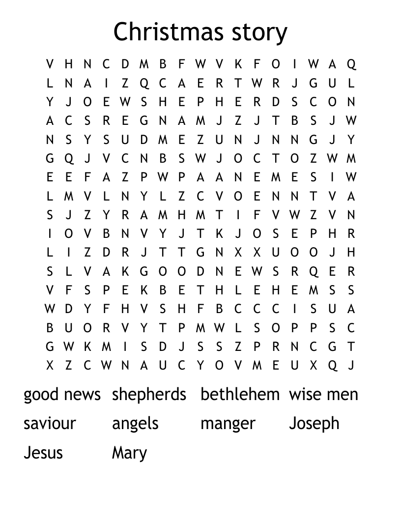 Christmas  story Word Search