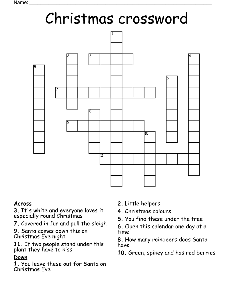Christmas crossword